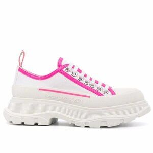 ALEXANDER MCQUEEN Tread Slick Canvas & Leather Chunky Sneakers -‎ Size 41